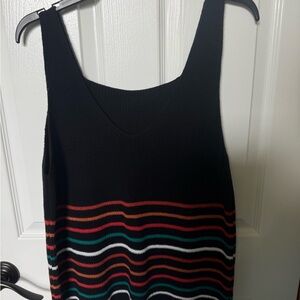 Black Striped Knit Tank Top